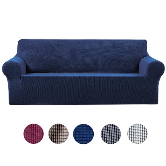 Ounissouiy Fundas de sofá hechas de terciopelo, fundas de sofá elásticas suaves y agradables para la piel, fundas de sofá elásticas Decoración del hogar Azul marino