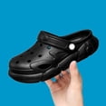 thumbnail image 4 of Boys Girls Garden Glogs Slide Sandals Kids Summer Water Shoes Slip On Clogs Indoor Outdoor Children Beach Pool Shoes(5.5-6 Years,Black), 4 of 5