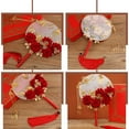 thumbnail image 3 of PTOOTP Elegant Chinese Bride Round Fan with Decorative Tassel, Traditional Handheld Fan for Wedding, Photos, Costume, Party, Home Decoration, 3 of 5