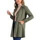 thumbnail image 4 of Chaqueta de mezclilla larga con cinturón y botones de manga larga con solapa para mujer INSPIRE CHIC en verde militar, 4 of 5