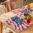 thumbnail image 4 of American Flag Placemats Set of 4 Abstract Oil Painting Farmhouse USA Flag Place Mats Indoor Wipeable Table Mats Washable Cloth Dining Table Placemats for Kitchen Holiday Party Home Decor 13x19 Inch, 4 of 9