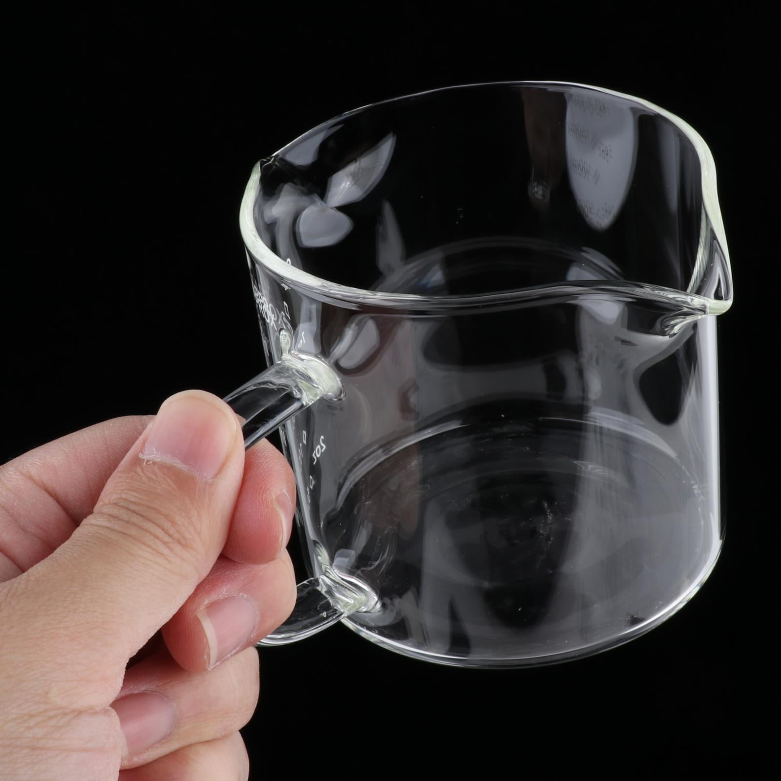 TISHITA 4x Espresso Glasses Coffee Measuring Cup, Mini Measuring Cup Double Spouts Milk Cup, Clear Glass Pitcher for Fruit Juice 250ml,