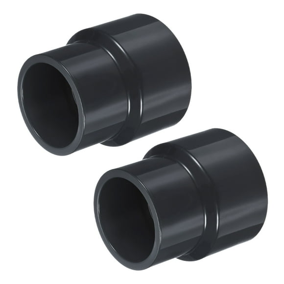 Uxcell 2-Pack UPVC Reducer Pipe Fitting, 2-1/2"*2" Reducing Coupling Connector PVC Straight Pipe, Grey