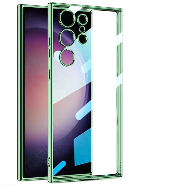 Funda fina transparente chapada de lujo para Samsung Galaxy S23 S22 S21 FE S20 Ultra Plus A53 A13 5G funda protectora para cámara a prueba de golpes