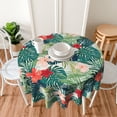 thumbnail image 2 of Hawaiian Leaf Round Tablecloth Summer Tropical Palm Leaves Table Cloths Floral Circular Table Cover Waterproof Wipeable Tabletop Decor for Dining Kitchen Camping Picnic Party 60 Inch, 2 of 6