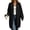 Black, variant on Women Plus Size Zip Up Hoodless Long Sleeve Fleece Sweatshirt Jacket Coat Casual Tunic Sweatshirts Oversized Lightweight Hoodless Solid Color Double Pocket Button Mid Length Coat