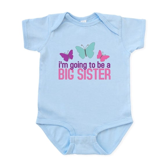 CafePress - Butterfly Big Sister To Be Infant Bodysuit - Baby Light Bodysuit, Size Newborn - 24 Months