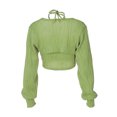 thumbnail image 4 of KOMOO Women 2 Piece Knitted Shrug and Cami Set Long Sleeve Bolero Shrug Knit Halter Tubes Crop Tops Set, 4 of 8