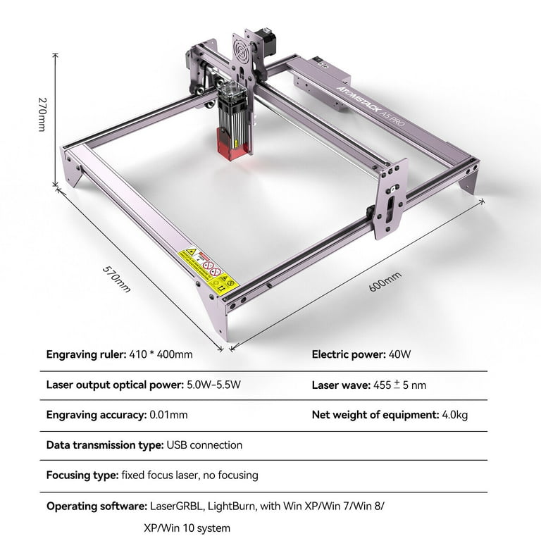 Upgrade ATOMSTACK A5 Pro + Plus 40W Laser Engraver + Rotary Roller