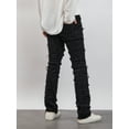 thumbnail image 3 of KelaJuan Men's Slim Fit Stacked Jeans Patch Distressed Destroyed Frayed Straight Denim Pants Streetwear Clothes, 3 of 9