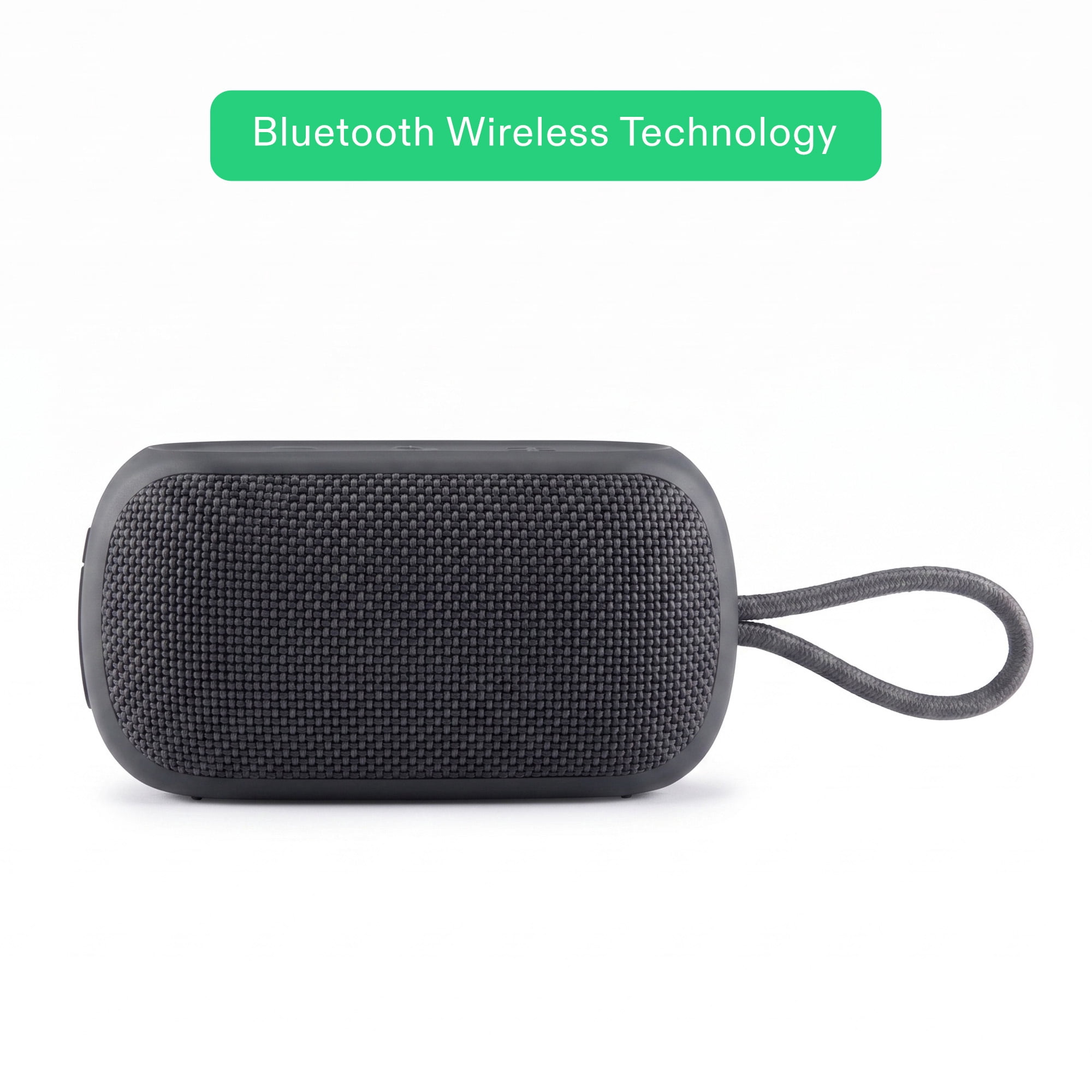 onn Small Rugged Speaker with Bluetooth Wireless Technology, Graystone