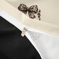 thumbnail image 4 of meiyoeat kawaii Bow Monogram Design Twin Duvet Cover,Leopard Print Initial S Twin Bedding,Black Reversible,2-Piece,1 Duvet Cover and 1 Pillowcase, 4 of 6