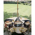 thumbnail image 2 of Outdoor Tablecloth with Umbrella Hole Zipper Graduation Gnomes Round Tablecloth 60" Waterproof Outside Table Cloth Stars Fireworks Botanical Rustic Patio Table Cover Tablecloths for Picnic Party, 2 of 8