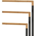 thumbnail image 4 of MyGift Freestanding 3-Tier Black Metal and Bamboo Bath Towel Bar Rack, 4 of 7