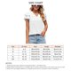 thumbnail image 4 of Camiseta de manga corta para mujer, cuello en V, manga con volantes, informal, cómoda camiseta de verano para uso diario, 4 of 6