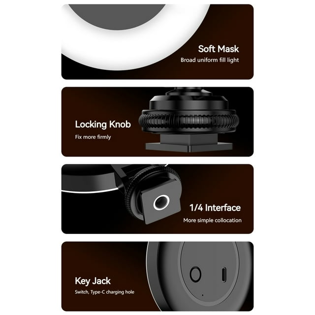 Photography Lamp,Power 48 Led Video Type-c Power Beads With Cold Type-c Power 48 With Stick Camera 48 Led Beads Lamp Portable Led Compatible With Stick Led Video With Cold Mount Arm Led Beads With