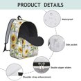 thumbnail image 4 of Sunflower and Bee White Pattern Backpack for School, Cute School Bag with Adjustable Shoulder Straps and Padded Back, 15.7"x11.8"x5.5", 4 of 5