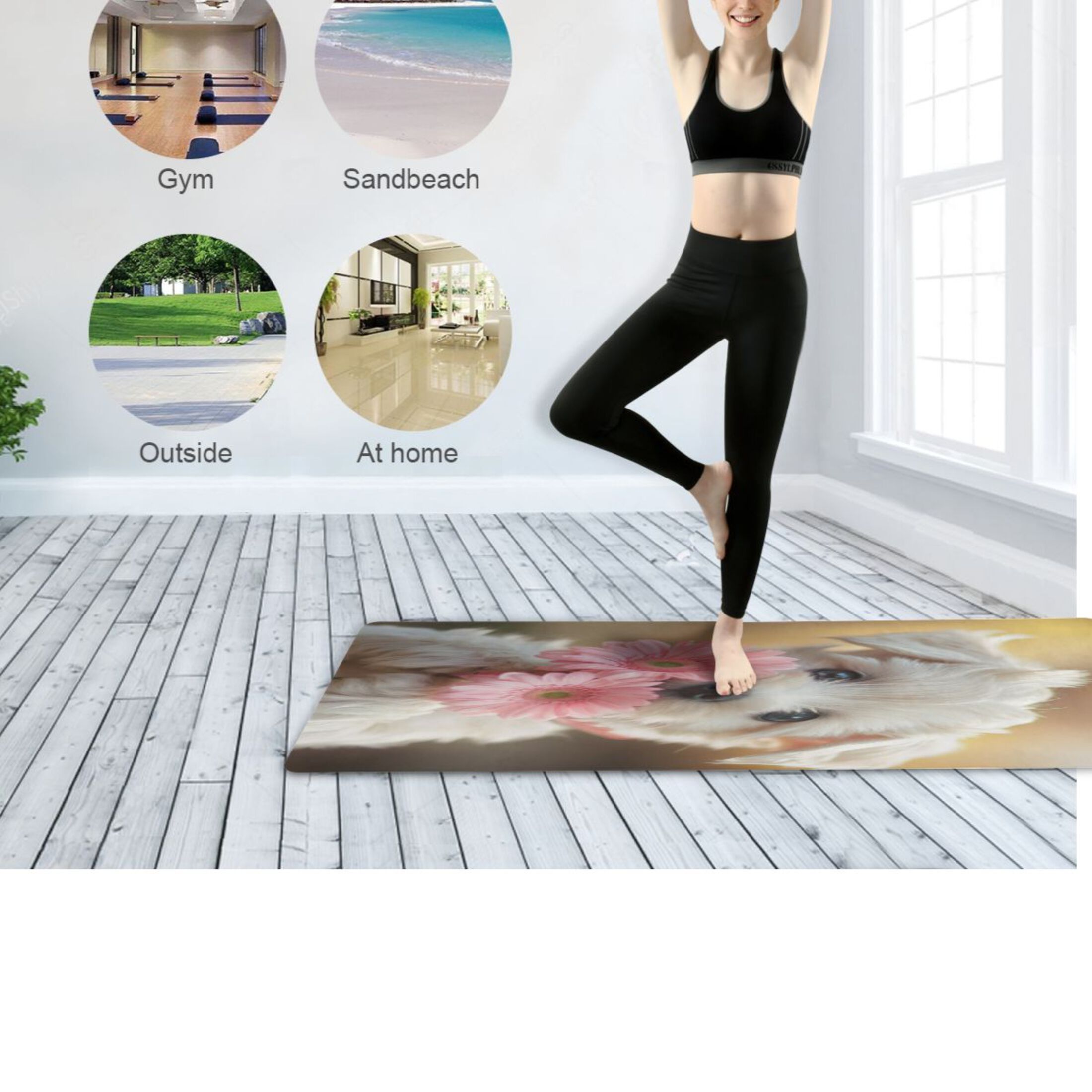 BZSMCE Yoga Mat Women Fitness Mat Floral Charm Pattern