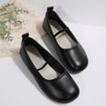 thumbnail image 4 of OKBOP Women's Faux Leather Ballet Flats, Round Toe Sleek Design, 4 of 5