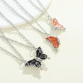 thumbnail image 3 of Eosunjian Creative Friendship Necklace Magnetic Suction Enamel Butterflies Pendant Necklace Winter Adjustable Sweater Necklace Black, 3 of 13