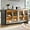 Grey & Black, variant on Sideboard Buffet Cabinet with Storage,64" Cabinet with Glass Door, Modern Wood Glass-Buffet Cabinet for Dinning Room,Kitchen, Hallway, and Living Room, Grey & Black