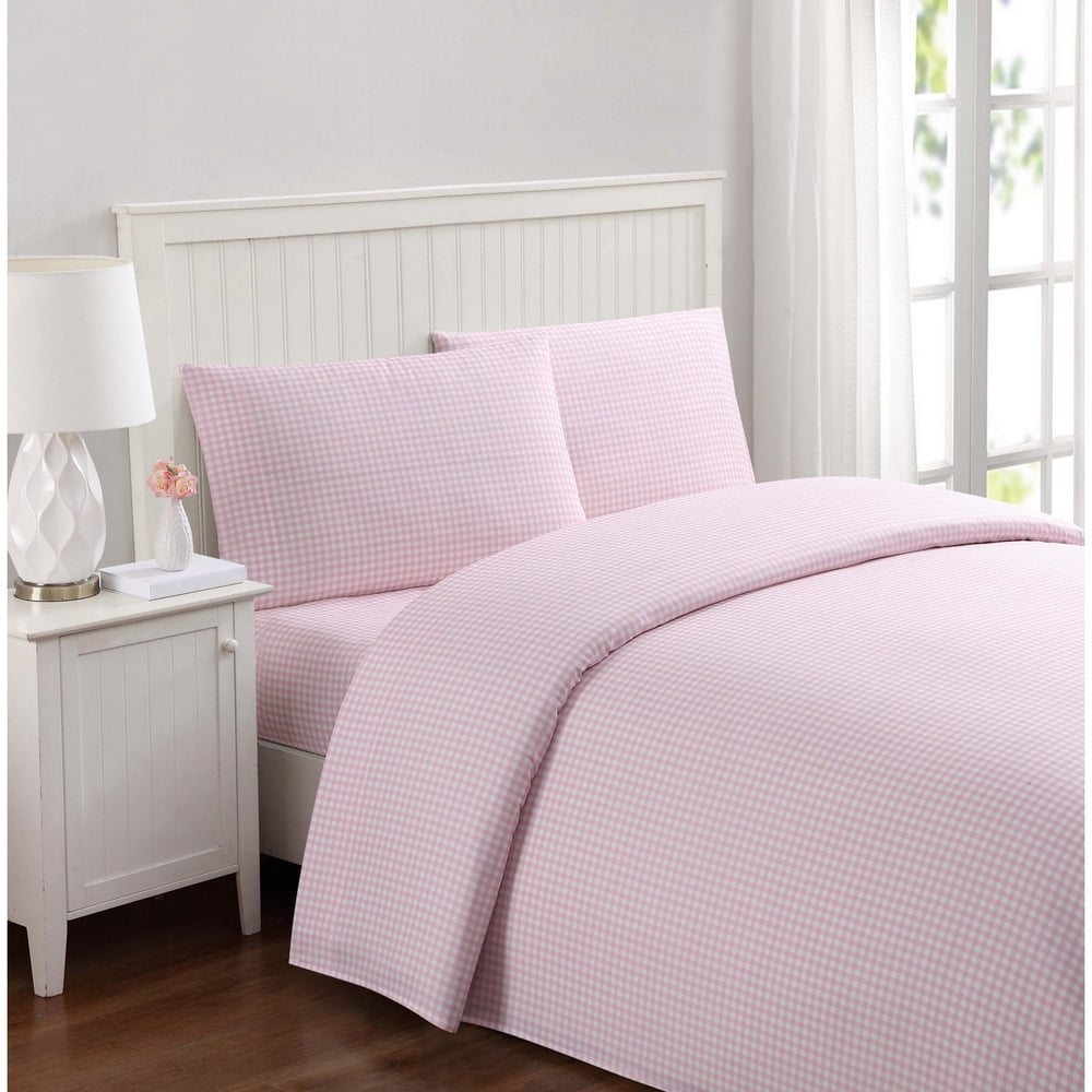 Truly Soft Everyday Gingham Pink Queen Sheet Set - Walmart.com