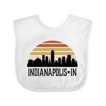 Inktastic Indianapolis Indiana Skyline Retro Boys or Girls Baby Bib