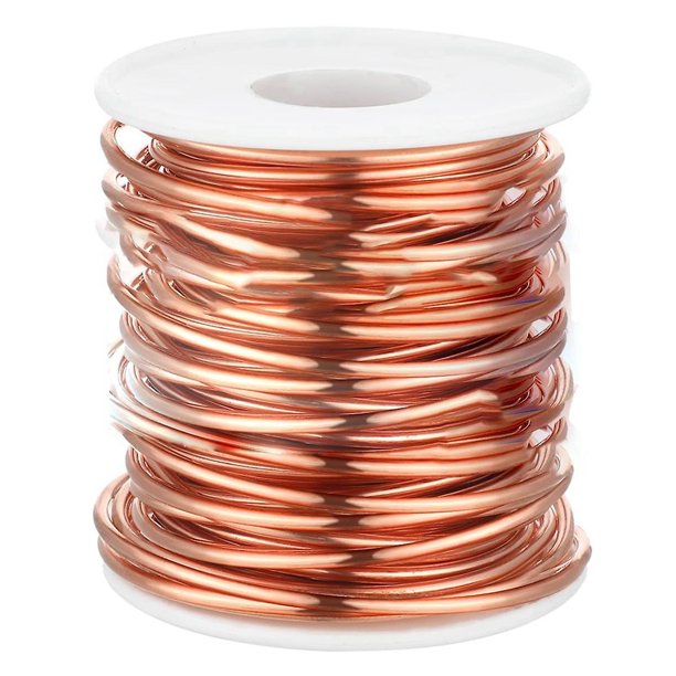 Alambre de cobre blando para plantas de electrocultivo Alambre de cobre puro desnudo, carrete de 1 libra, calibre 24, diámetro de 0,020 pulgadas, longitud de 853,6 pulgadas