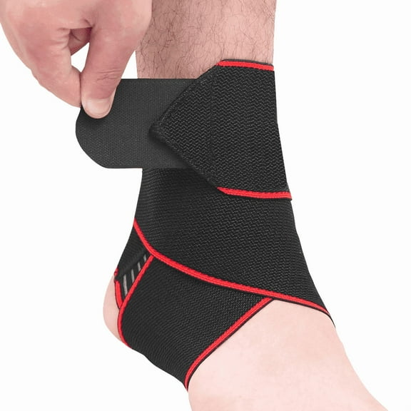 Candy Li Ankle Support, Adjustable Ankle Brace Breathable Nylon Material Super Elastic and Comfortable,1 Size Fits all,Suitable for Sports (Red 1)