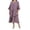 Purple, variant on Wdgfv Summer Dress for Women Elegant Patchwork Chiffon Round Neck Short Sleeve Casual Flowy Dress Purple XXL