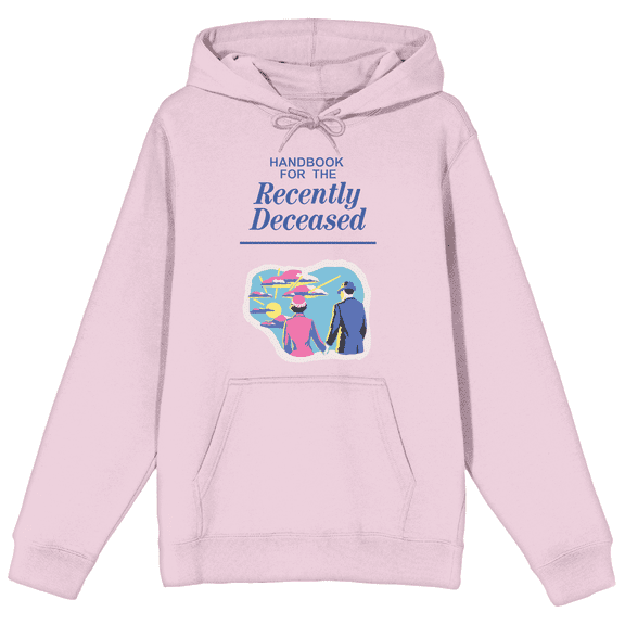 Beetlejuice Handbook For The Recently Deceased Long Sleeve Cradle Pink Men's Hooded Sweatshirt-3XL