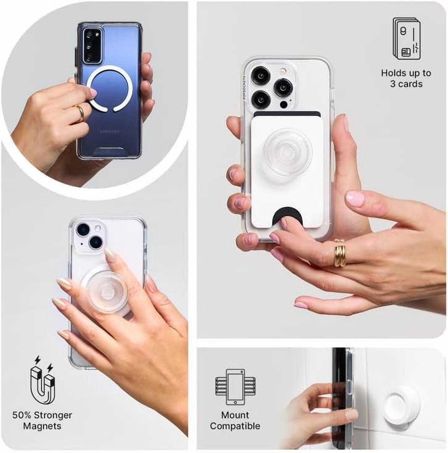 PopSockets Phone Grip for MagSafe, Magnetic Holder, Phone Stand, Black - BonBon Black