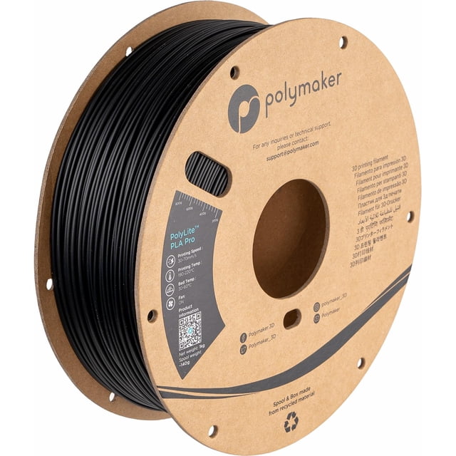Filamento de impresión 3D POLYMAKER PLA PRO 1.75 mm 1 kg negro