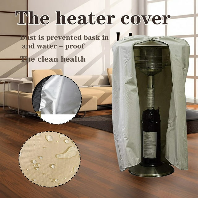 MORESEC Housse de Chauffage Extérieur 4 Pcs, Housse Imperméable en Taffetas de Polyester 190T pour Protection de Chauffage, Ouverture Zippée, Fond à Cordon, Protection contre la Saleté et la Neige, Durable