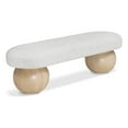 thumbnail image 1 of Pemberley Row Boucle Fabric Cream Bench Rectangular Art Deco 59.5" Assembled, 1 of 8