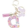 thumbnail image 2 of ORUYROP Initials Letter Keychain Pink Tassel Butterfly Pendant for Women Girls Wallet Backpack Purses, 2 of 4