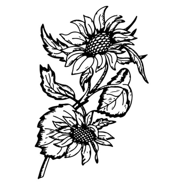 Tholdsy Kit de sellos girasol DIY estampado sello tulipán silicona sello Scrapbooking grabación mano de obra Stamper transparente Stampers Suministros de escritura y corrección Girasol