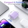 thumbnail image 4 of iPhone Charger - 2 Pack 20W PD USB C Wall Charger with 6ft Fast Charging Cable Compatible with iPhone 14/13/12/11 Purple, 4 of 8