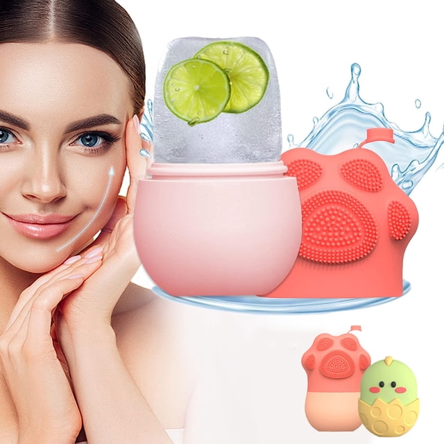Rodillo de hielo para cara y ojos, rodillo de hielo de belleza facial, herramientas para el cuidado de la piel, cubo facial de hielo, lavadores faciales, masaje facial, molde de hielo de silicona