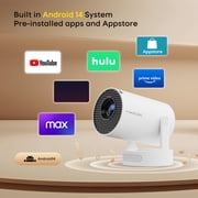 Magcubic Mini Projector, 8K Support with WiFi 6 & BT 5.4, 290 ANSI Brightness with 5w Soundbase Speaker, Auto Vertical Correction, 180°Rotatable Portable for Home & Outdoor Movies HY300Pro+