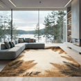 thumbnail image 2 of ODIKA 8'x10' Ultra-Soft Area Rug, Mirrored Palm Frond Motif Rectangular With Symmetrical Leaf Design None Washable, Bare feet friendly, Silk-Touch for Bedroom, Under Sectional, 2 of 7