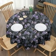 thumbnail image 3 of Round Tablecloths Goth Skull Gothic Table Cloth Water Resistant Fabric Spill-Proof Wrinkle Free Soft Table Covers for Dining Kitchen Parties Washable Tabletop Cover 60x60 Inch, 3 of 5