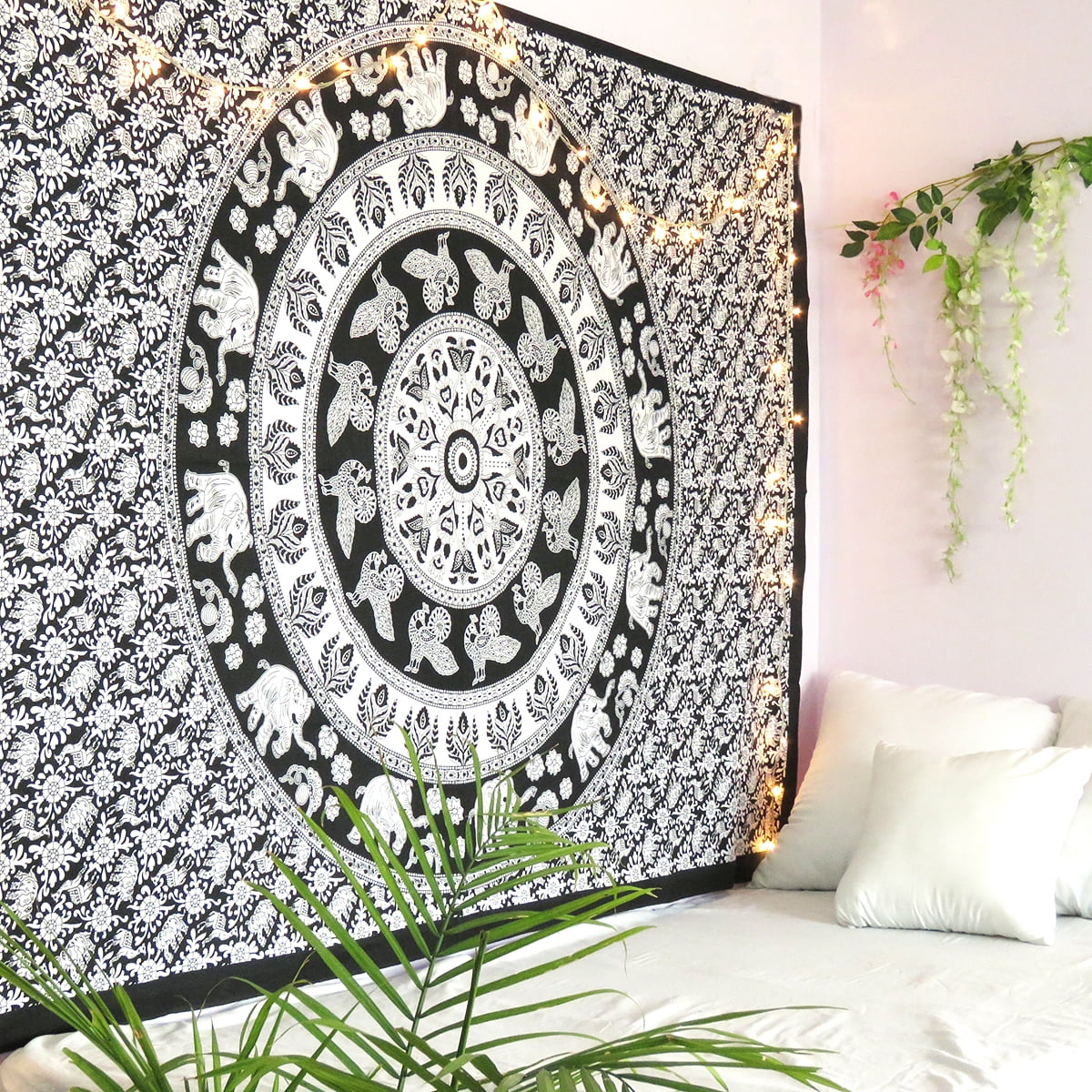 Indian Mandala Tapestry Hippie Wall Hanging Twin Size Bedspread Ombre Dorm Decor 