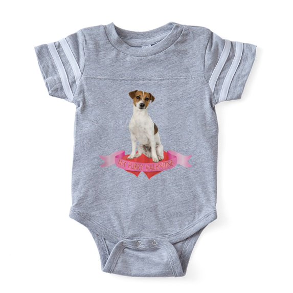 CafePress - FIN Jackrussellterrier Valentine Baby Football Bod - Cute Infant Baby Football Bodysuit