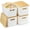 White, variant on 4 Pack Stackable Plastic Storage Bins with Bamboo Lids - Multi-Purpose Storage Boxes for Organizing Desktop, Closet, Playroom, Classroom, Office - White Storage Containers