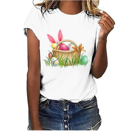 

Wenini Authentic Fashion Women Women s Tops Round Neck Half Sleeve Clearance Summer Relaxed Tank Tops Printing Pullover Casual T Shirt for Women Party Club Night Hot Pink L