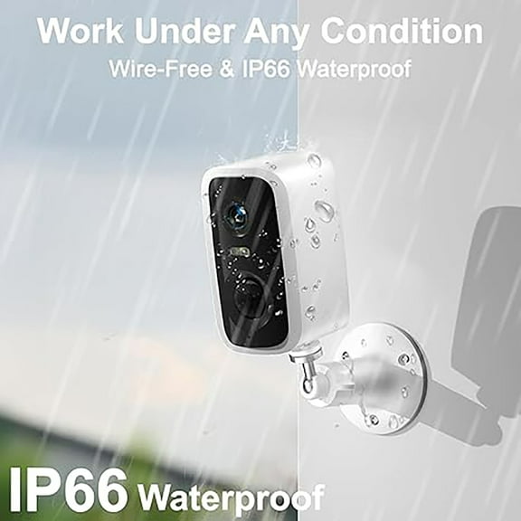 Wireless Outdoor Security Camera,2K HD Video Quality,Supports Cloud Storage,SD Card Storage,Features Human Detection,Color Night Vision,Two-Way Audio Communication and Alarm Function,White