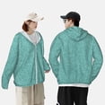 thumbnail image 4 of Gaeub Teal Green Glitter Men's and Women's UPF 50+ Long-Sleeved Sun Protection Clothing, Fishing Shirt Long Sleeve Zip-Small, 4 of 7