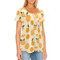 thumbnail image 3 of Chririnla Orange Womens Tops Short Sleeve Workout Blouses Asymmetrical T-shirts Plus Size Summer Tops for Women Ladies, 3 of 6
