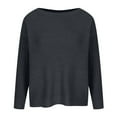 thumbnail image 4 of Fesfesfes Women Sweater Tops Fall And Winter Casual Round Neck Long Sleeve Tops Solid Color Sweater Tops Blouse Under $10, 4 of 8
